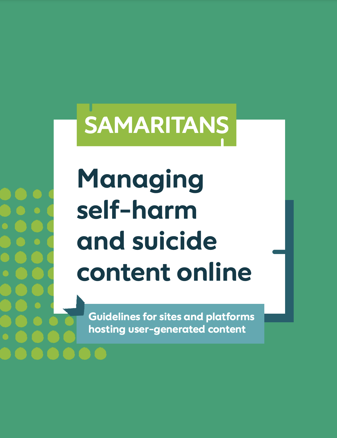 Cover page of Samaritans guidance on 'Managing self-harm and suicide content online'